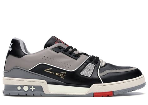 lv trainer sneaker low black grey